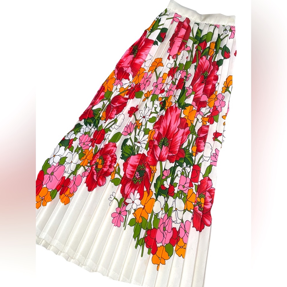 Vintage Silk Pleated Skirt